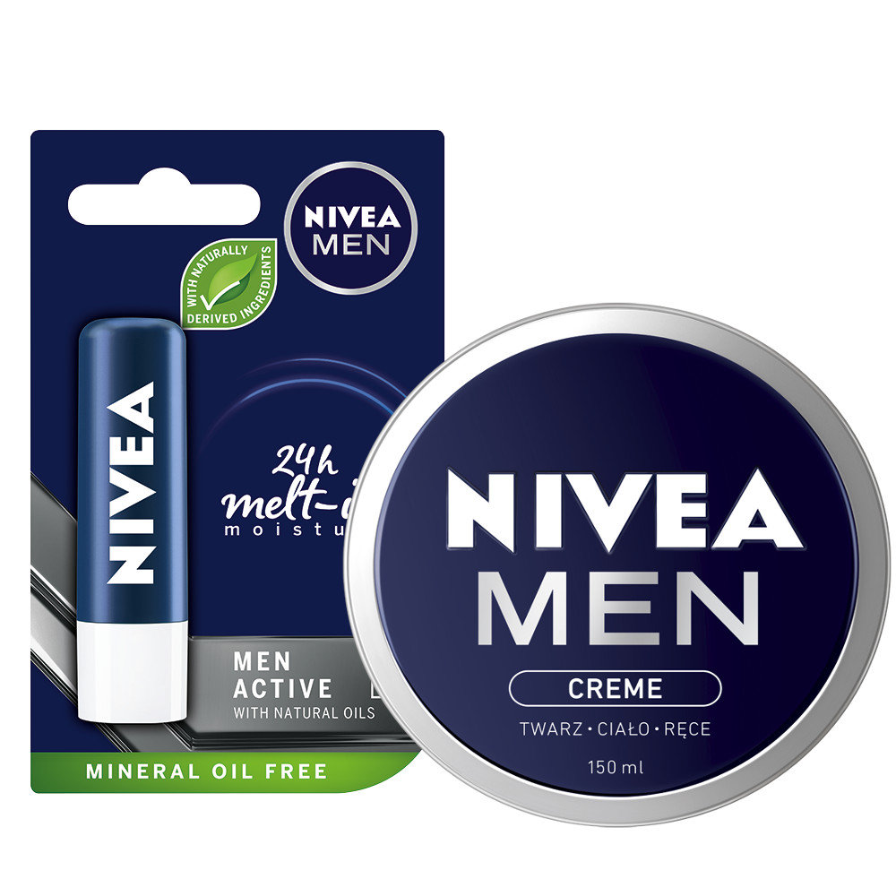 NIVEA MEN Zestaw zimowy Pomadka + Krem uniwersalny