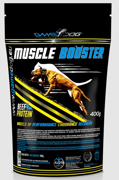 Game Dog Witaminy suplementy dla psów Game Dog Muscle Booster 400g woreczki na odchody GD-MUSCLE-400G