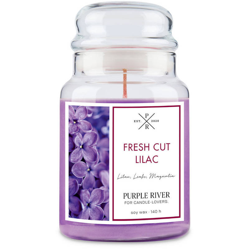 Purple River sojowa naturalna świeca zapachowa w szkle 22 oz 623 g - Fresh Cut Lilac