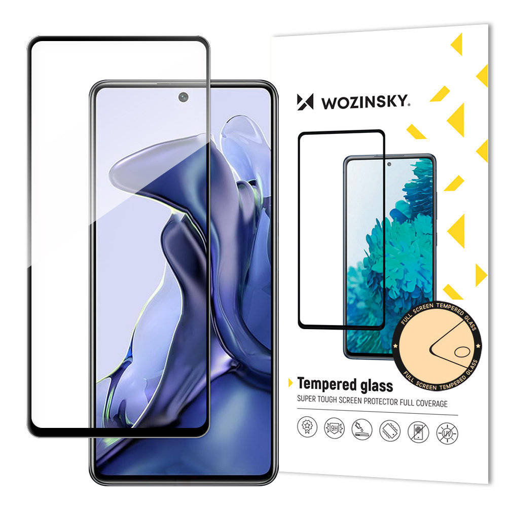 Wozinsky super wytrzymałe szkło hartowane Full Glue na cały ekran z ramką Case Friendly Xiaomi Mi 11T Pro / Mi 11T czarny hurtel-80322-0