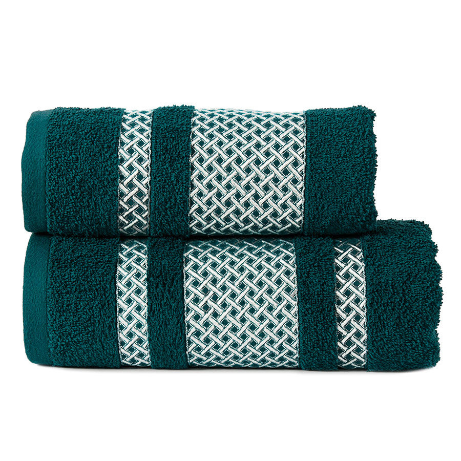 Markizeta Ręcznik Lionel kolor ciemno turkusowy petrol ze srebrną bordiurą LIONEL/RB0/101/050090/1