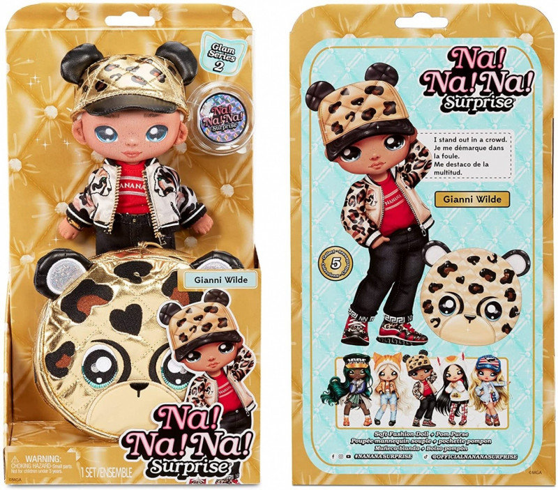 Na! Na! Na! Surprise 2-in-1 Fashion Doll and Purse Glam Series 2 - Gianni Wilde (Cheetah Boy)