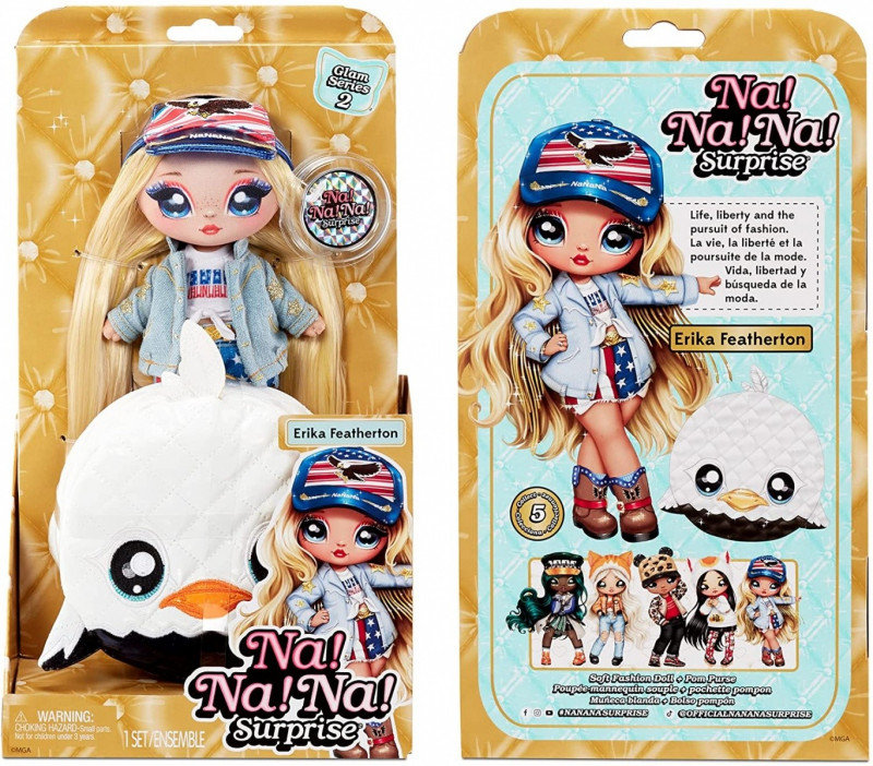 Na! Na! Na! Surprise 2-in-1 Fashion Doll and Purse Glam Series 2 - Erika Featherton (Eagle)