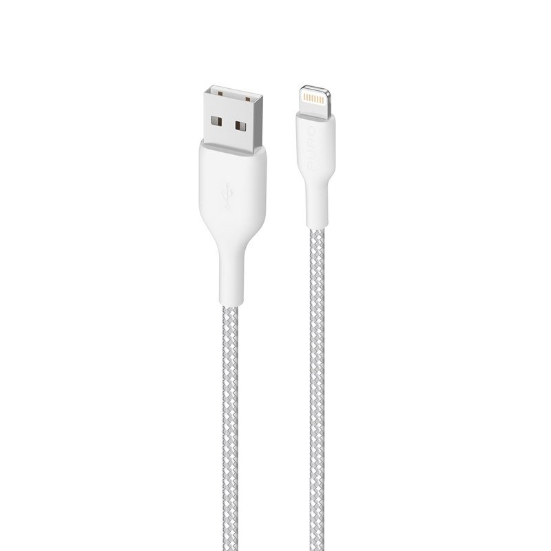 PURO PURO Fabric Ultra Strong Kabel w oplocie heavy duty USB-A / Lightning MFi 2m (biały) CAPLTFABK32MTWHI