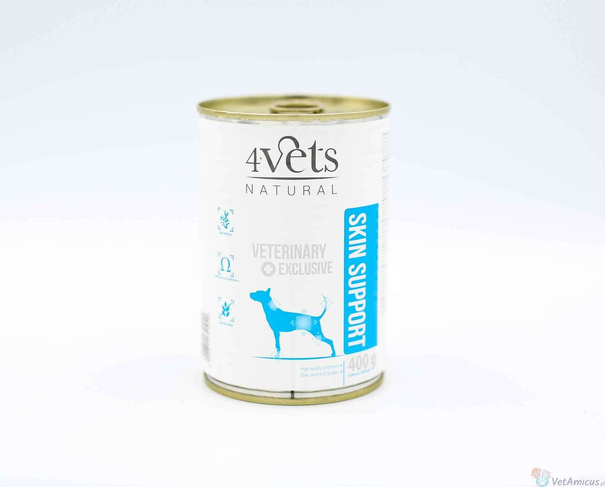 4Vets Natural Dog Skin Support 400 g - mokra karma dla psa na problemy skórne