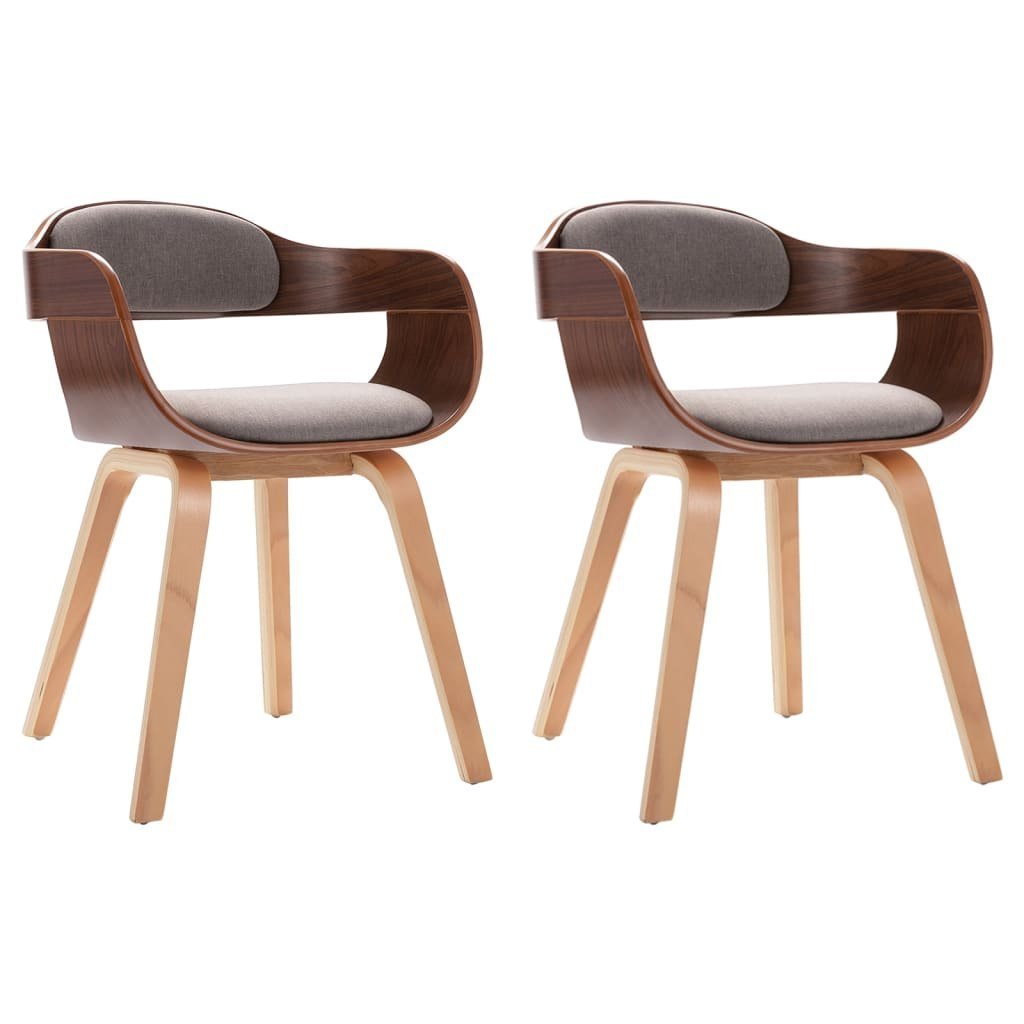 vidaXL Krzesła stołowe 2 szt. kolor taupe gięte drewno i tkanina 3092382