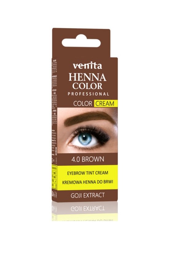 Venita Trendy Henna do brwi i rzęs w kremie, 4.0 BRĄZ, 30 g 5902101519991