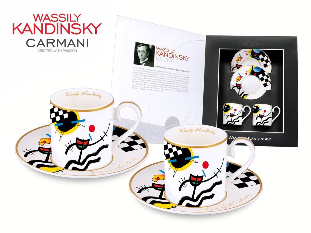 Kpl. 2 filiżanek espresso - Wassily Kandinsky. Contrasting sounds/1924r.