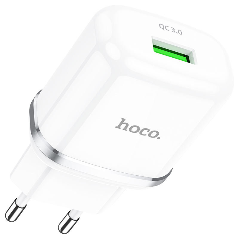 HOCO Ładowarka Ładowarka Sieciowa USB 18W QC3.0 3A N3 Quick Charge biała 6931474729354