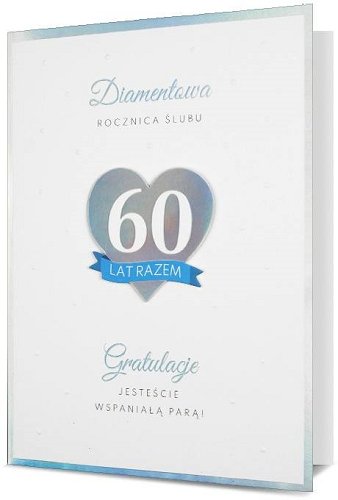 Kartka na 60 rocznicę ślubu diamentową H2535