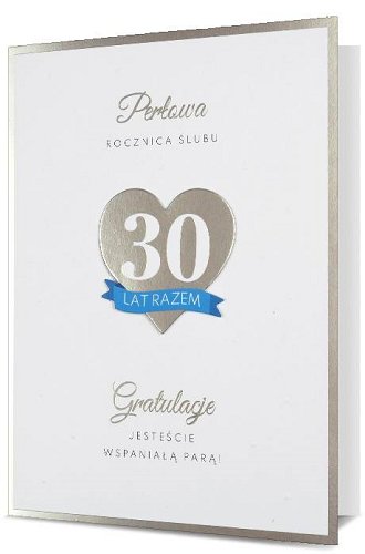 Kartka na 30 rocznicę ślubu Perłową H2529