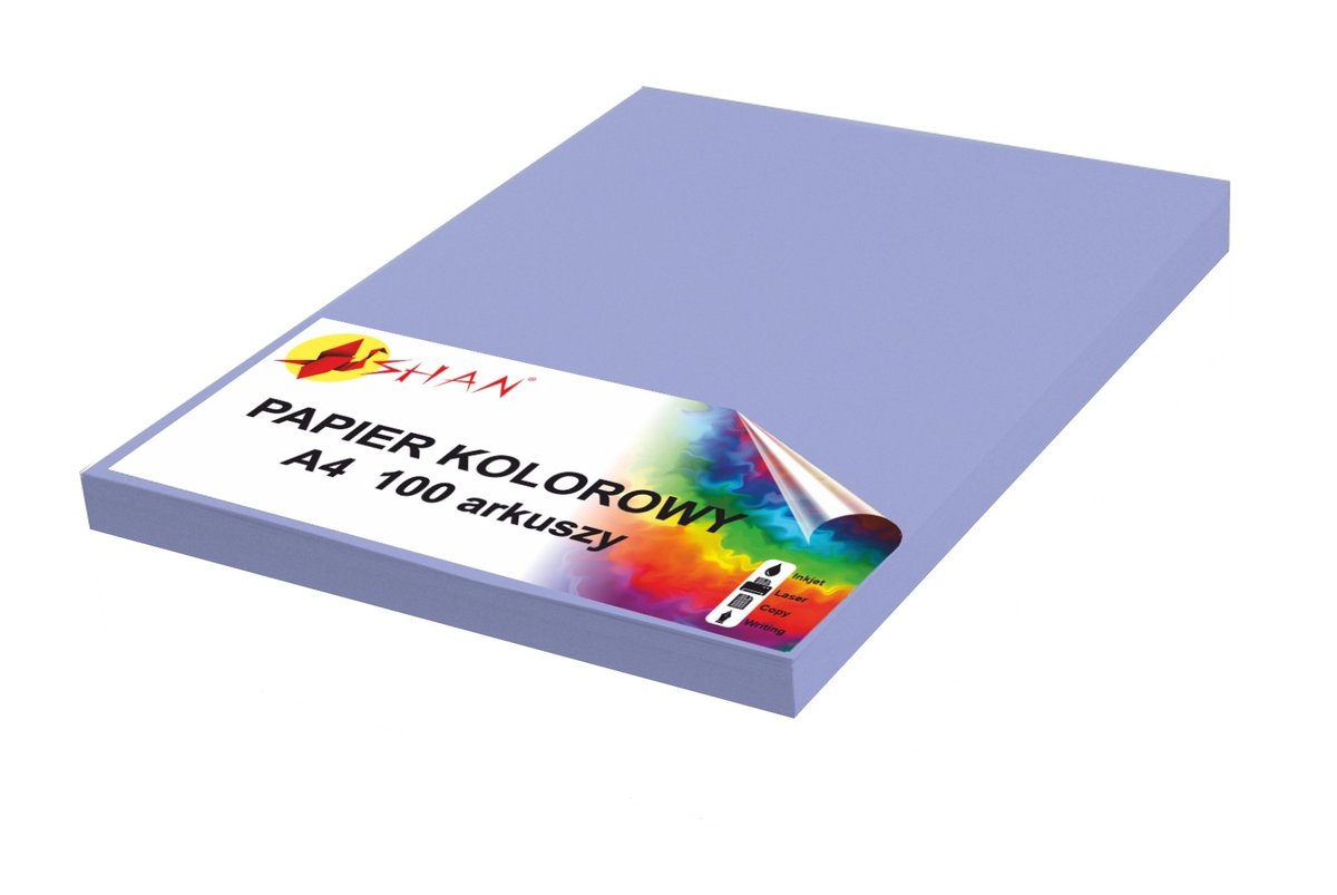 Shan Papier kolorowy A4 120g fioletowy 100 arkuszy