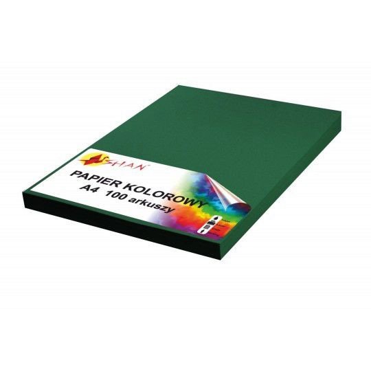 Papier kolorowy A4 120g zielony ciemny 100 arkuszy