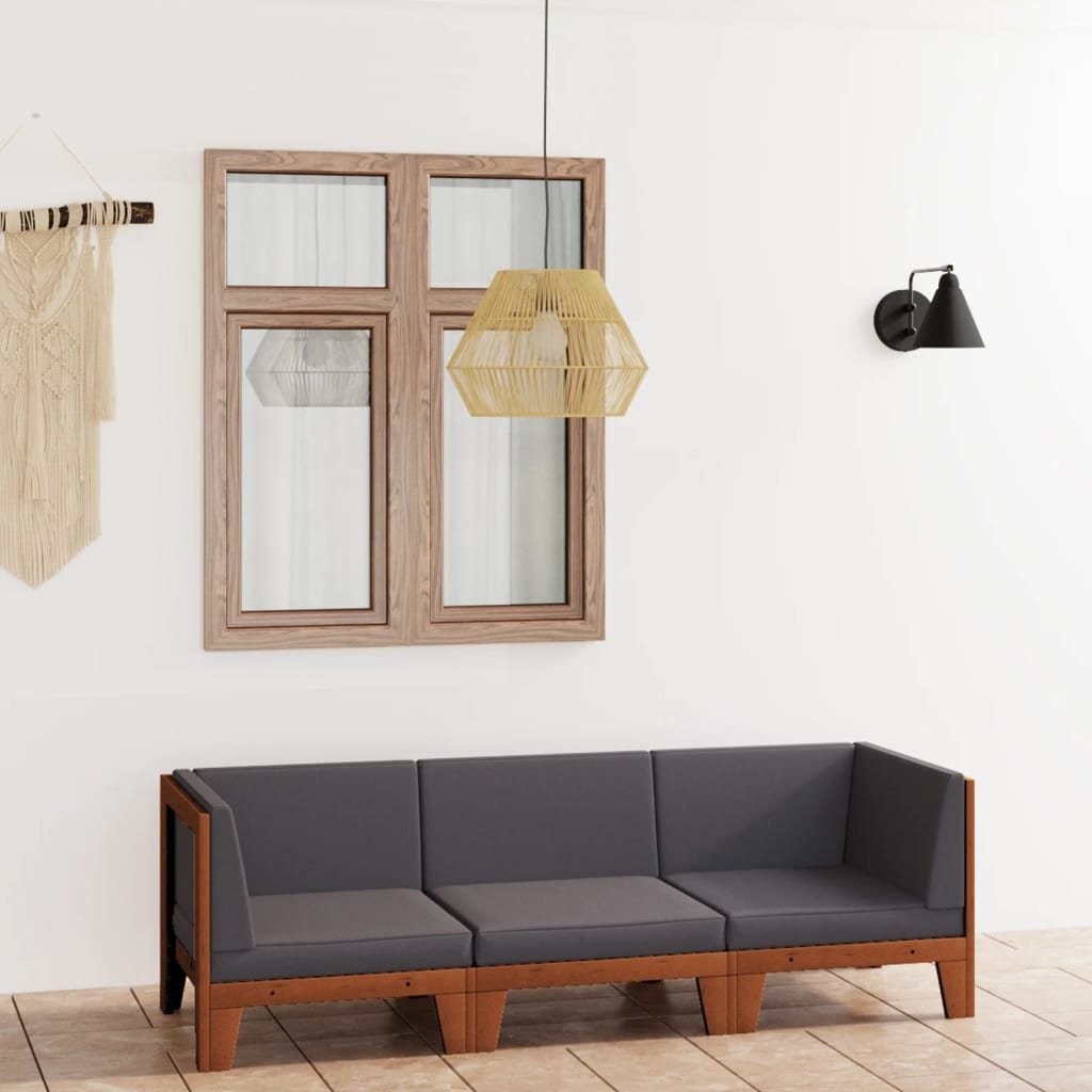 3-cz zestaw wypoczynkowy do ogrodu, z poduszkami, akacjowy