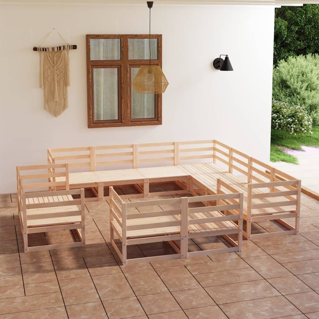 vidaXL 11-cz. zestaw wypoczynkowy do ogrodu, lite drewno sosnowe 3075944