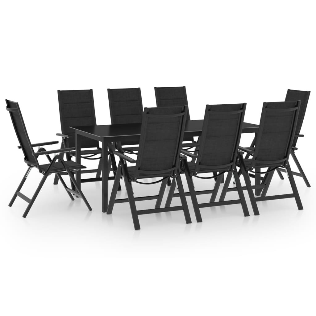 vidaXL 9-częściowy zestaw mebli ogrodowych, aluminium, antracytowy