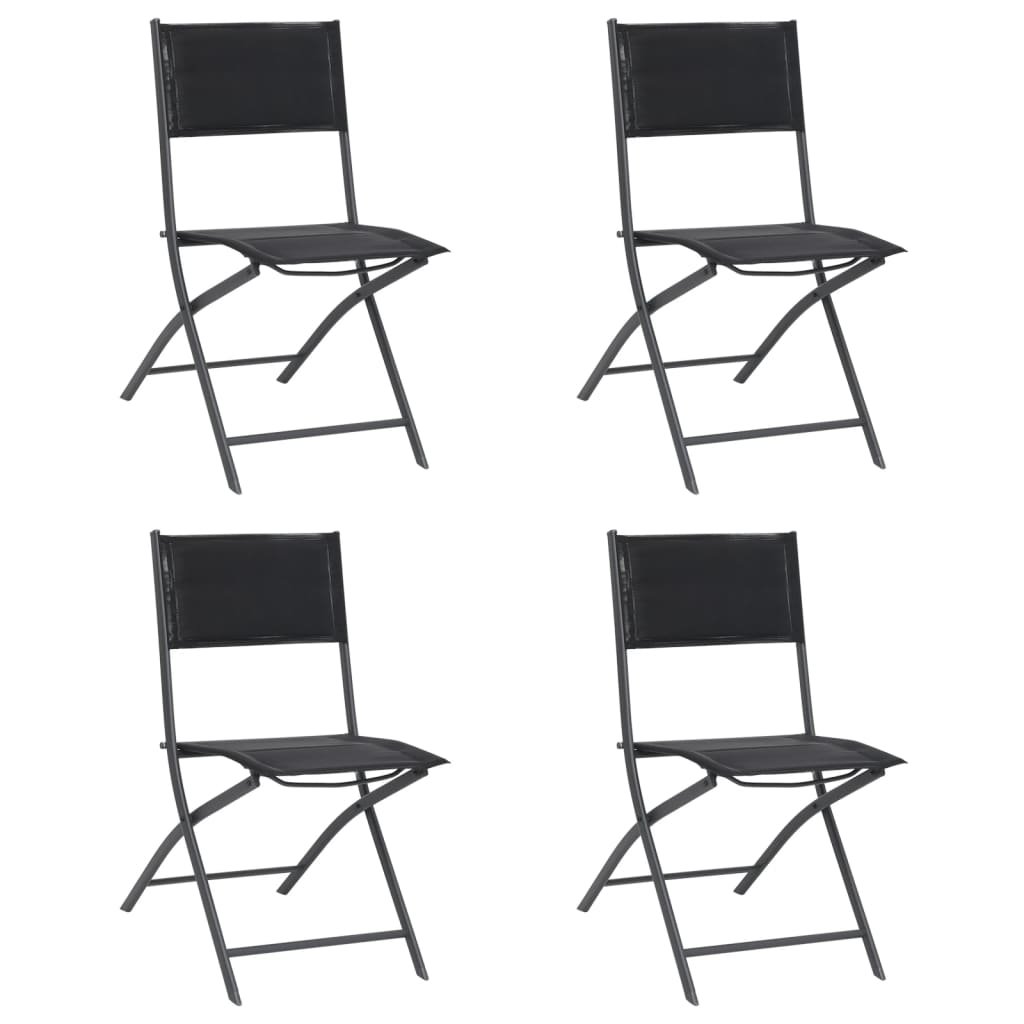 vidaXL Składane krzesła ogrodowe 4 szt. stal i textilene 313083