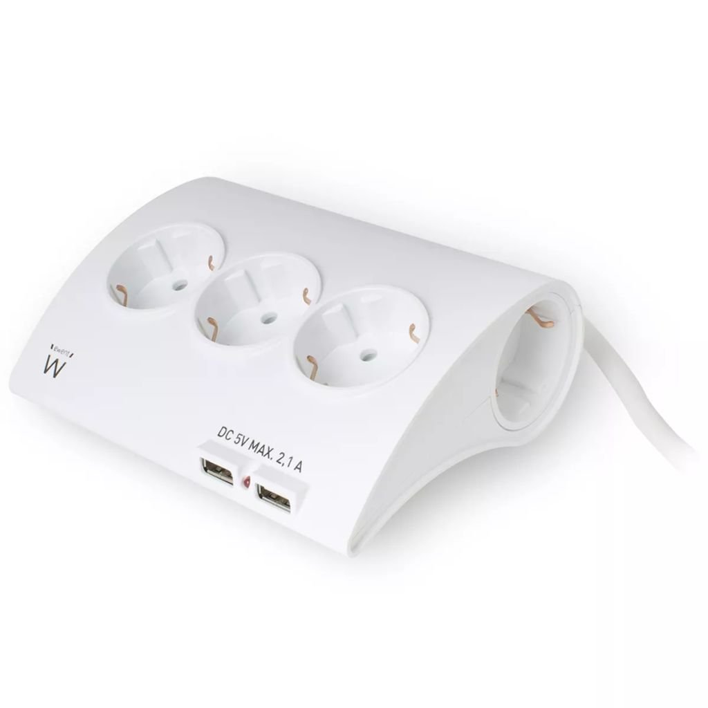 Intronics Ewent Przedłużacz biurkowy, 5 gniazd, 2 porty USB, EW3935