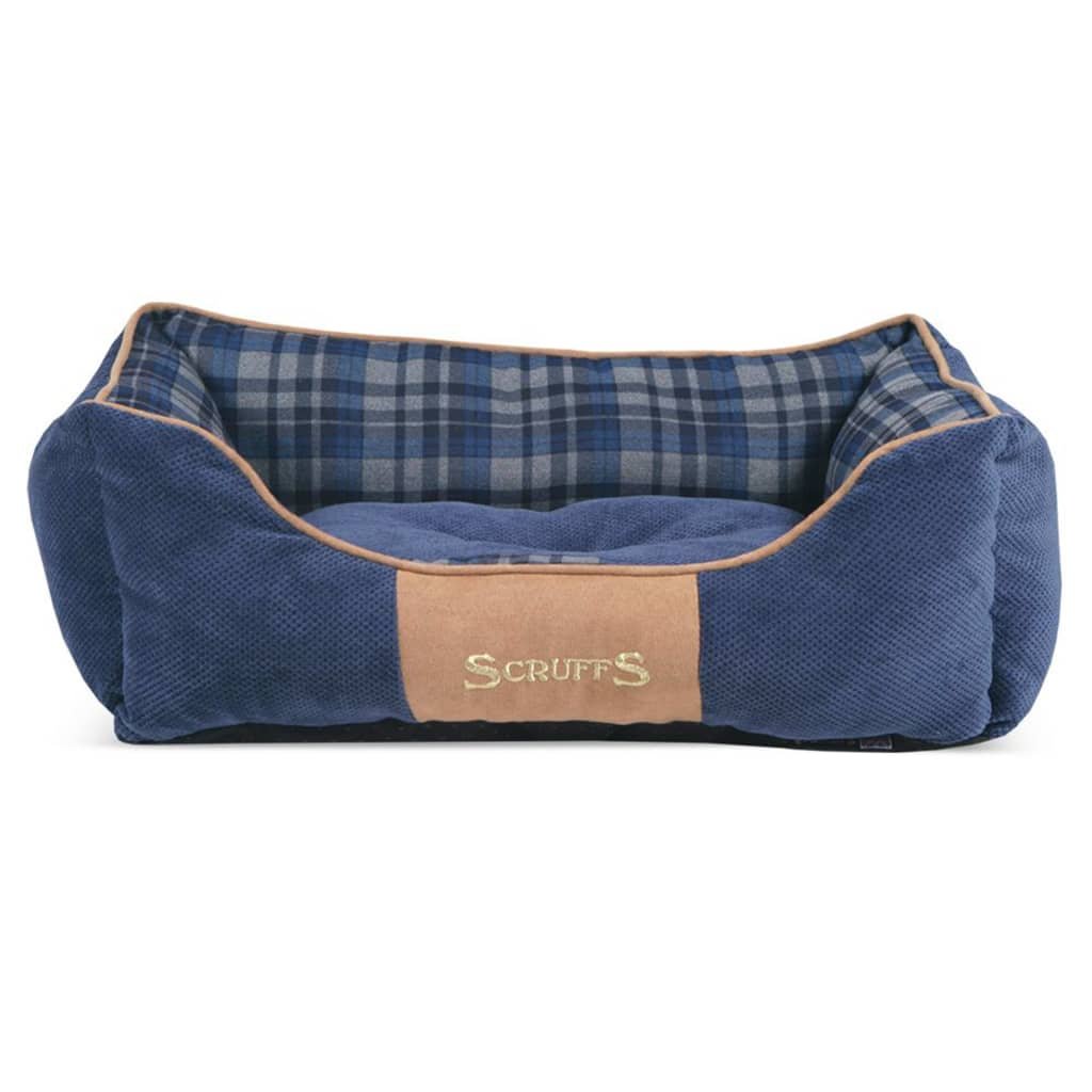 Scruffs Highland Box Bed Premium łóżko dla psa, s, niebieski
