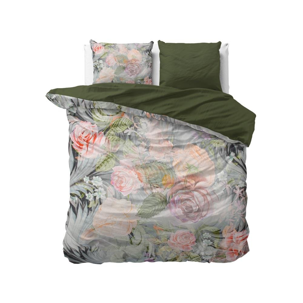 240X220 Mystery Flower Biały Lux Satyna Bawełniana Kpl