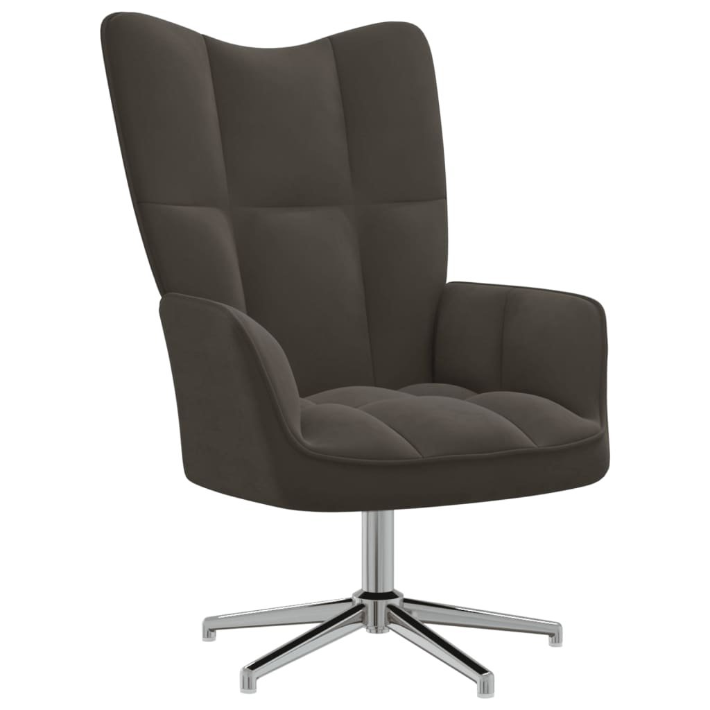 shumee Fotel ciemnoszary obity aksamitem