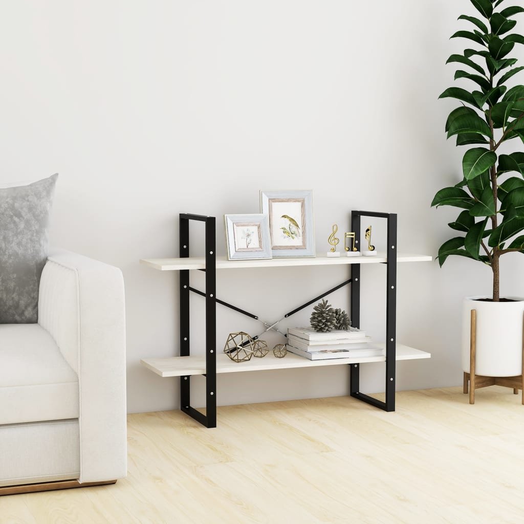 vidaXL 2-poziomowy regał na książki biały 100x30x70 cm sosnowy 806473