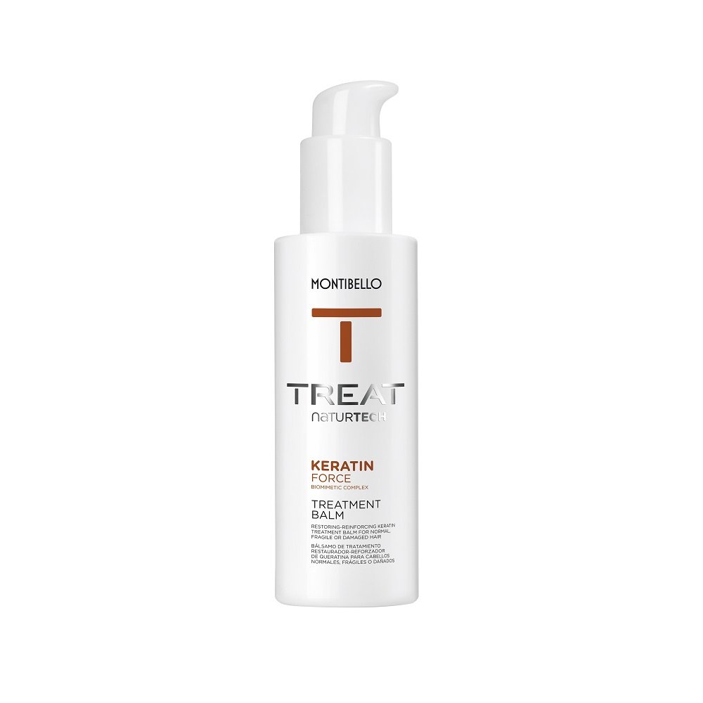 Montibello TREAT KERATIN FORCE, Keratynowy balsam odbudowująco-wzmacniający do włosów normalnych, łamliwych lub uszkodzonych, 150ml