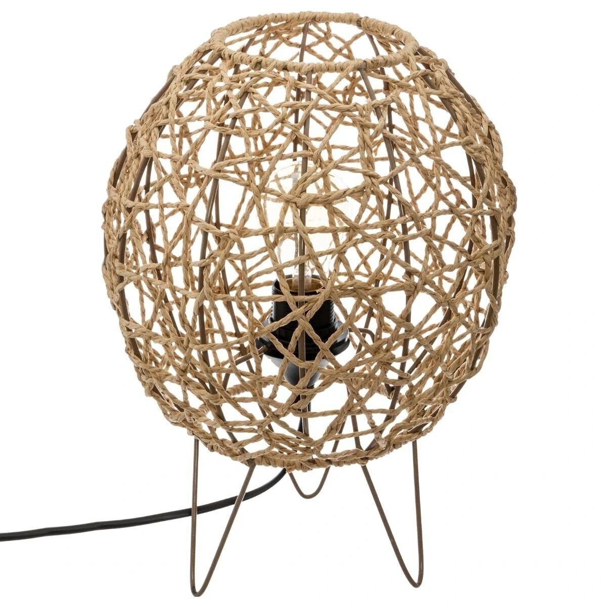 Atmosphera Lampa stołowa Atmosphera Lampka nocna Raahe Natural ażurowa 34 cm 167560