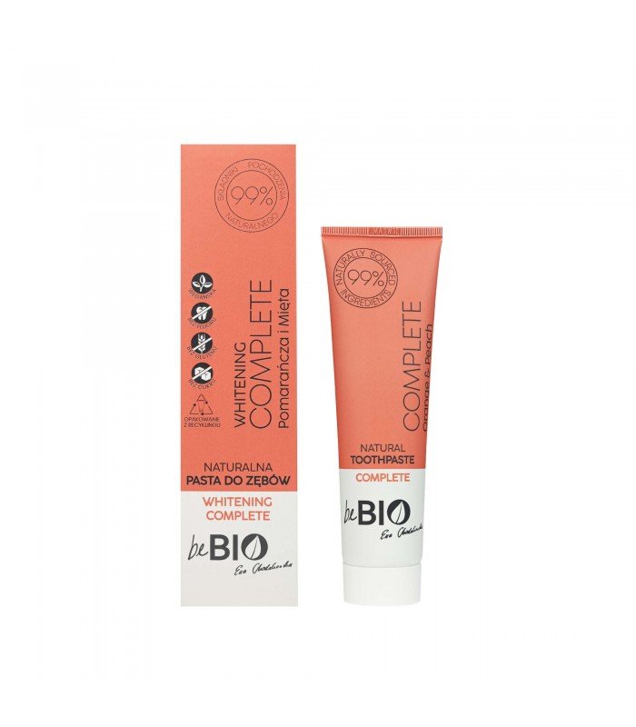 BE BIO BE BIO EWA CHODAKOWSKA Naturalna pasta do zębów Complete Pomarańcza i Brzoskwinia, 100ml