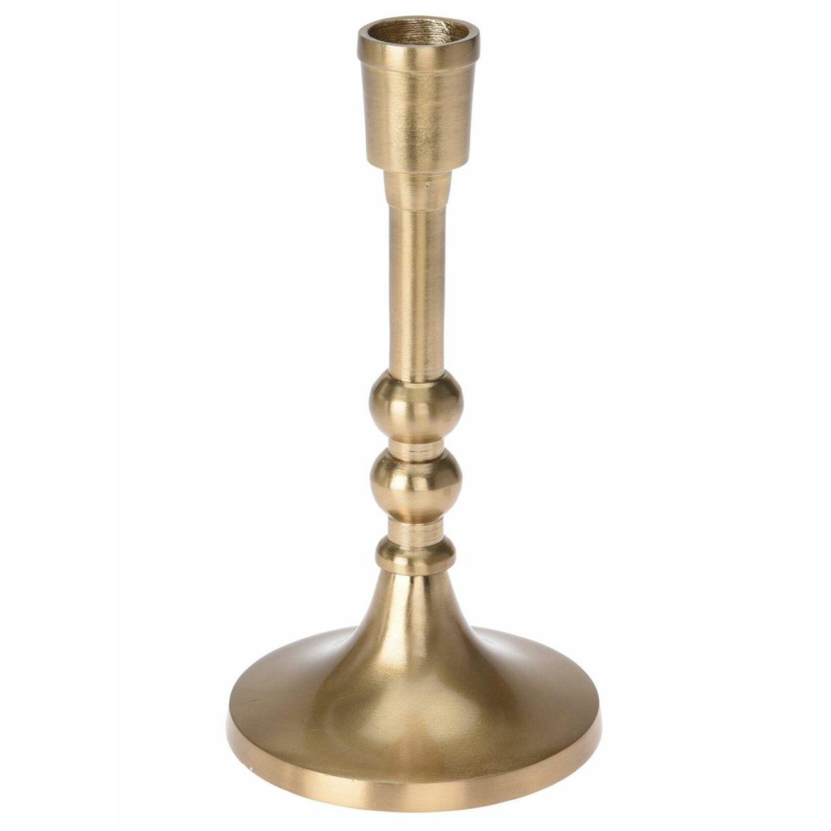 Home Styling Collection Świecznik aluminiowy stojak podstawka na długą świecę świeczkę złoty 17 cm O-569224 +