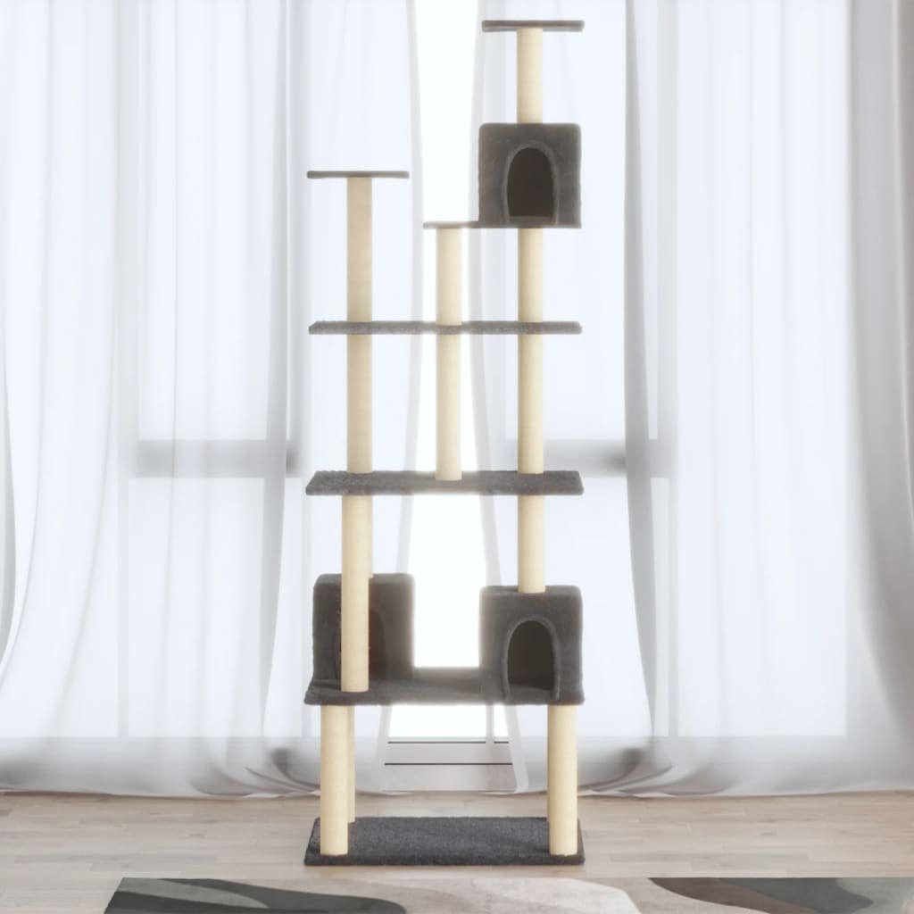 shumee shumee Drapak dla kota z sizalowymi słupkami ciemnoszary 188 cm