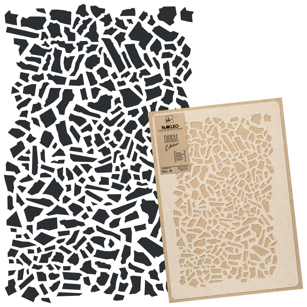 Nakleo szablon malarski wielokrotny // WOOD  TIMBER TERRAZZO  LASTRYKO - MEDIUM (45x65cm)
