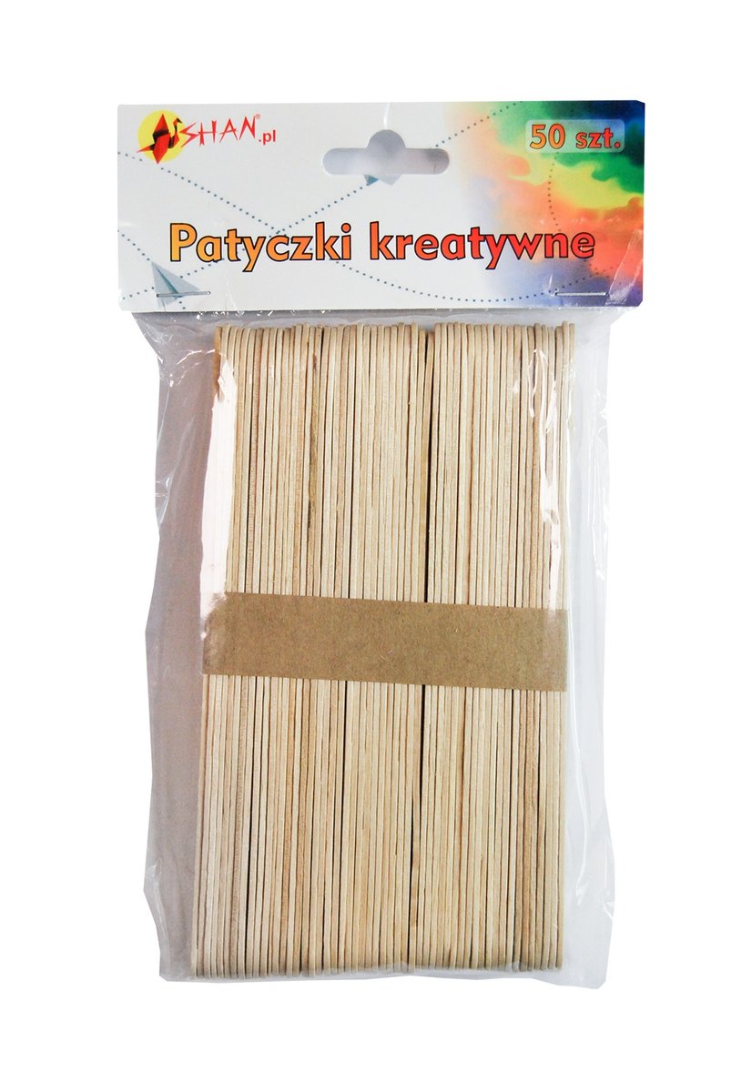 Patyczki kreatywne drewniane naturalne 15 cm  50 szt  Shan SPT04