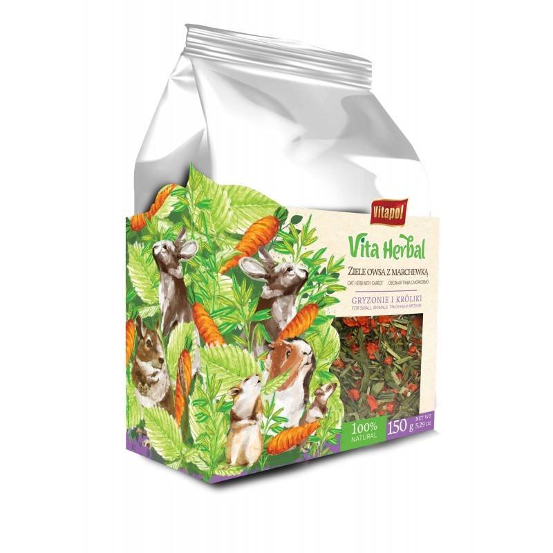 Vitapol Vita Herbal mieszanka uzupełniająca dla gryzoni i królika Ziele owsa z marchewką 150 g