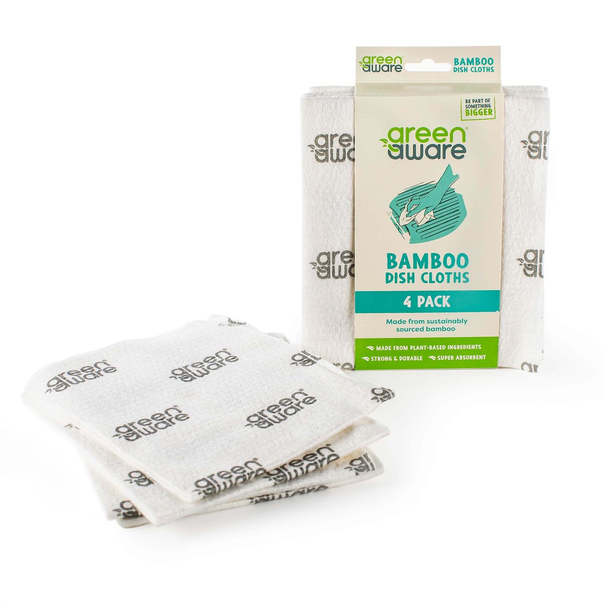Greenaware Green Awere, Bambusowa ściereczka, 4 szt 5098732010553