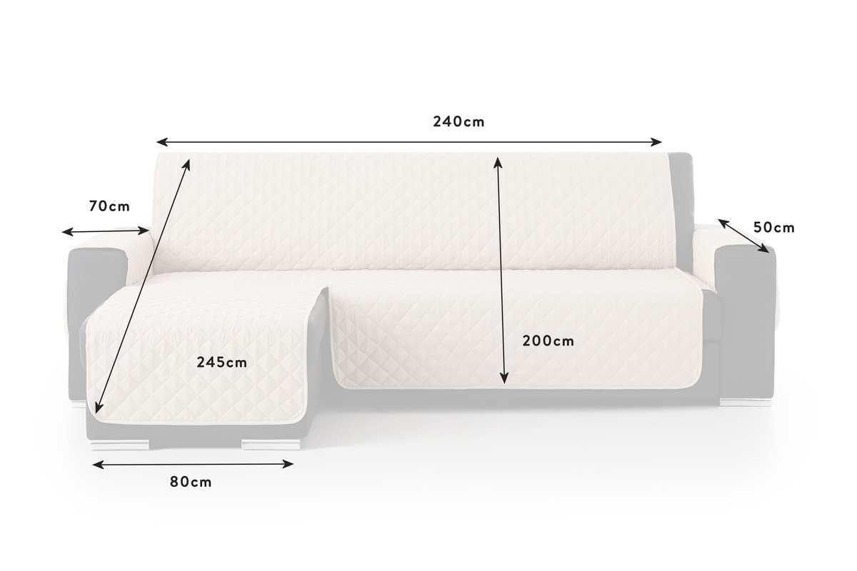 Pokrowiec ochraniacz, welur, aksamit narożnik, 240 cm, lewy, beż