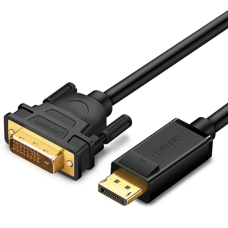 UGREEN ugreen wysokiej jakości wtyczka DisplayPort na DVI 24 + 1 (Dual Link) wtyczka audio vidoe przewód, pozłacane, z zapięciem na zatrzaski do połączenia przez laptop/PC z calowy, lekkich armat, wyświetlac