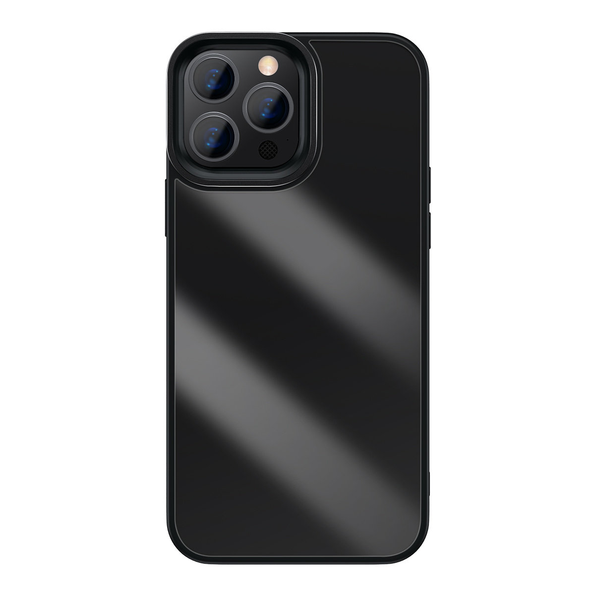 Baseus Crystal Phone Case pancerne etui do iPhone 13 Pro Max z żelową ramką czarny ARJT000201