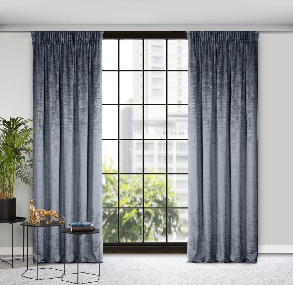 Eurofirany Zasłona Daria stalowa 140 x 270 cm na taśmie