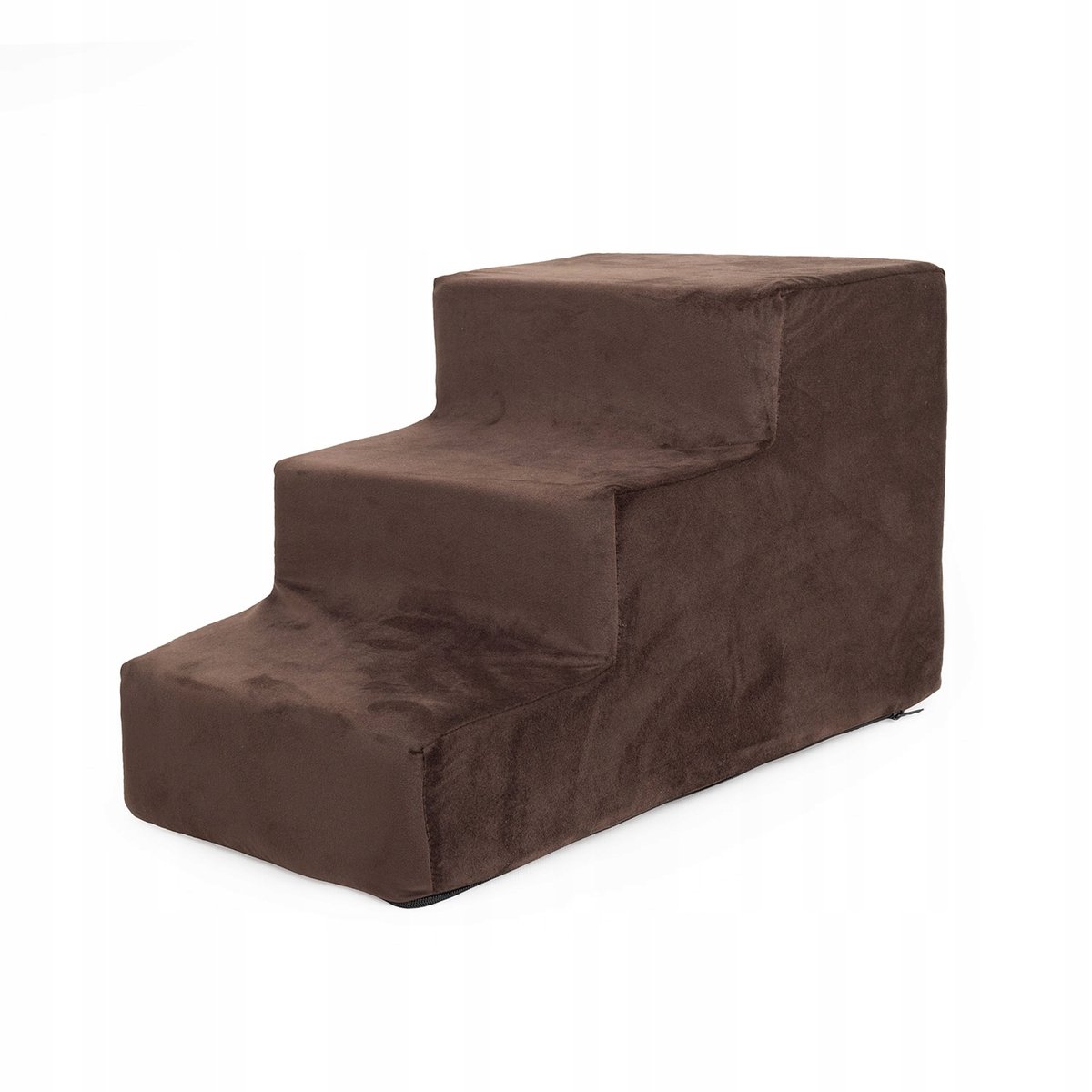 Boutiquezoo SCHODY SCHODKI DLA PSA KOTA 30 PODEST VELVET BRĄZOWE BTQZ-AMB-STAIRS-BROWN-VLV-30-S