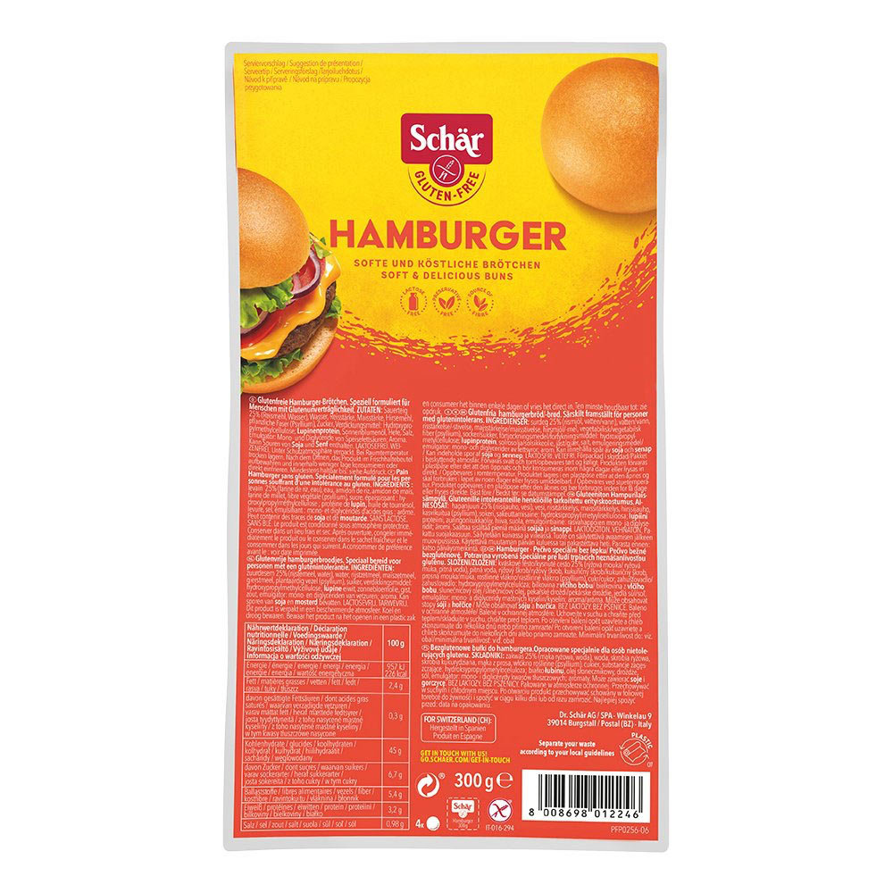 Schar Bułki do Hamburgera bezglutenowe (4x75g) 300g - Schär