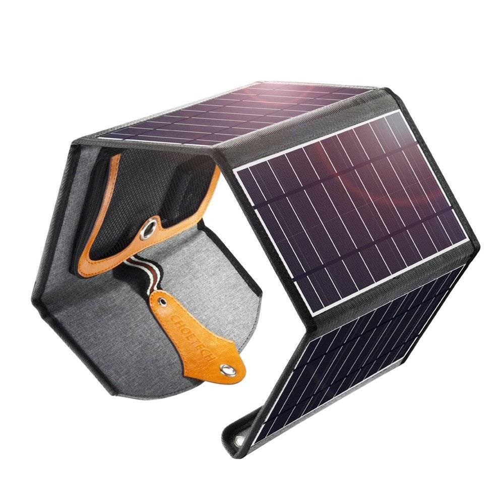 Choetech Choetech rozkładana podróżna ładowarka solarna słoneczna fotowoltaiczna 22W 2x USB 5V / 2,4A / 2,1A panel słoneczny (82 x 24 cm) czarny (SC005) SC005