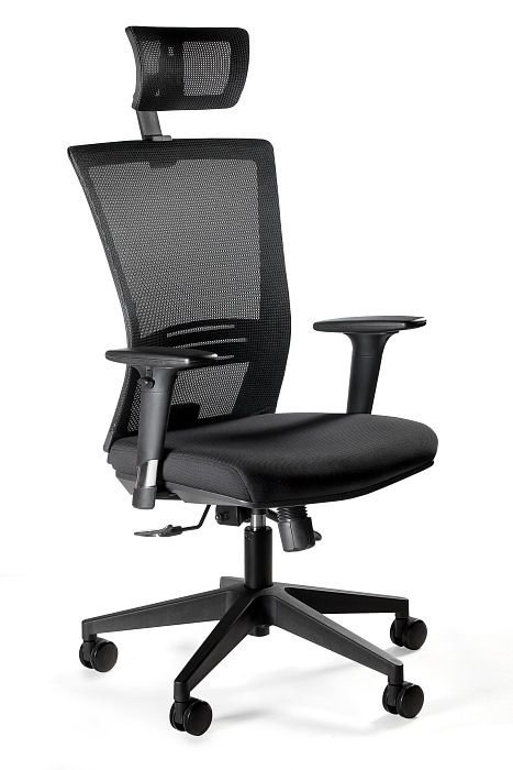 Fotel ergonomiczny, do biura, mikrosiatka, Ergonic, kolor czarny