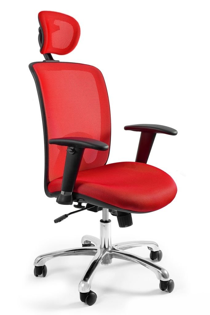 UniqueMeble Fotel biurowy, ergonomiczny, Expander, czerwony