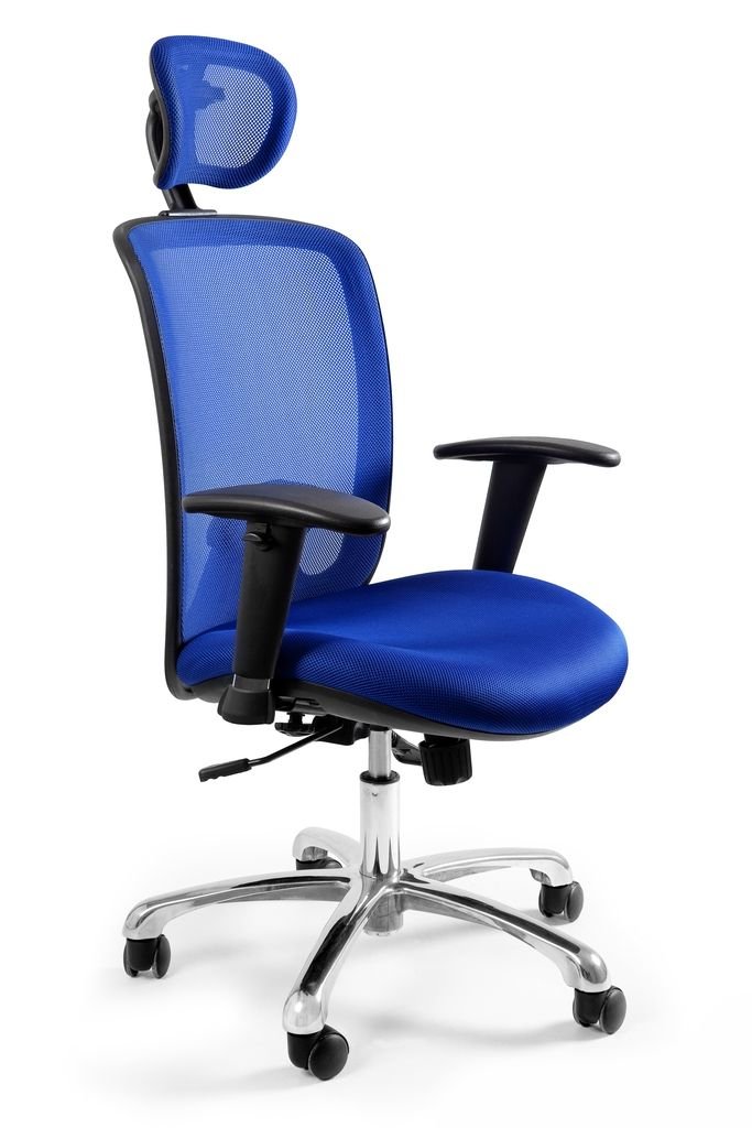 UniqueMeble Fotel biurowy, ergonomiczny, Expander, niebieski