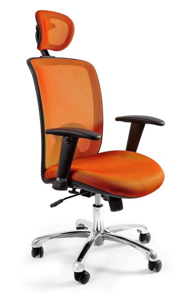 UniqueMeble Fotel biurowy, ergonomiczny, Expander, pomarańczowy
