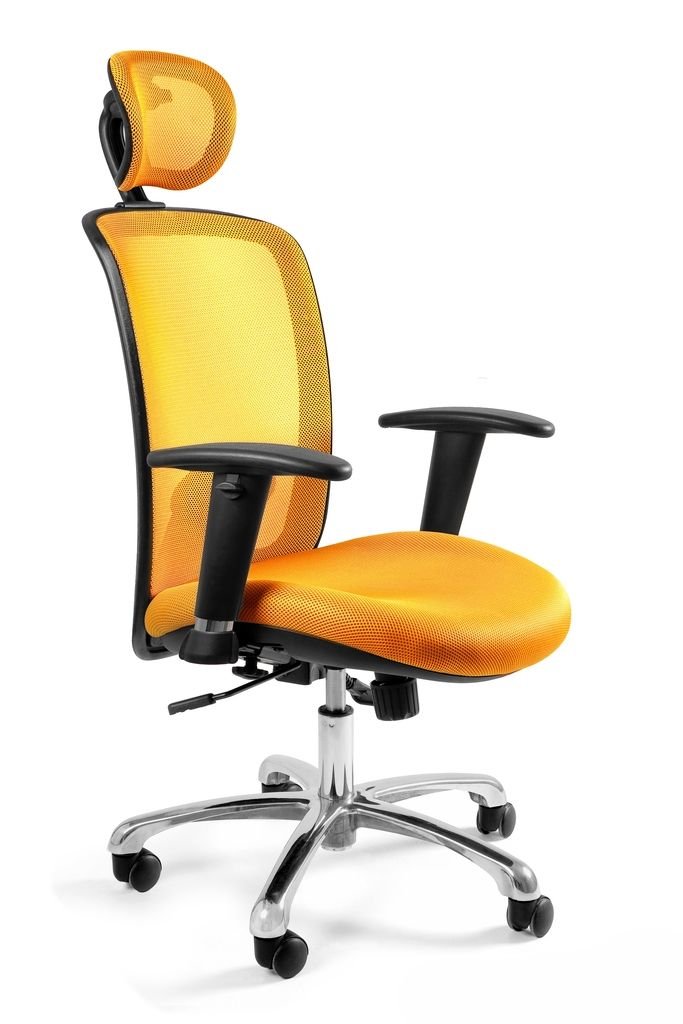 UniqueMeble Fotel biurowy, ergonomiczny, Expander, zółty