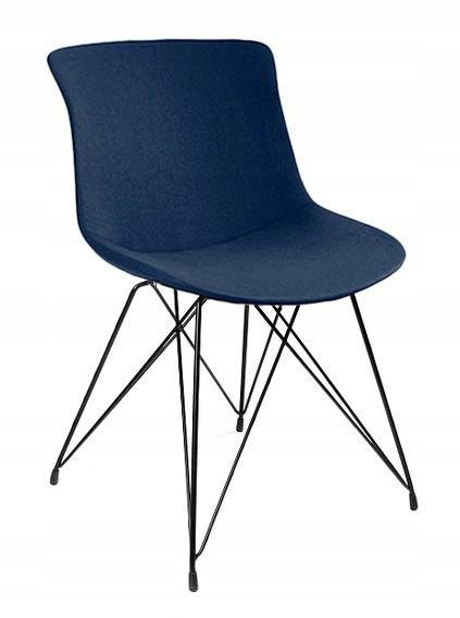 UniqueMeble Krzesło do jadalni, salonu, easy br, ciemny niebieski