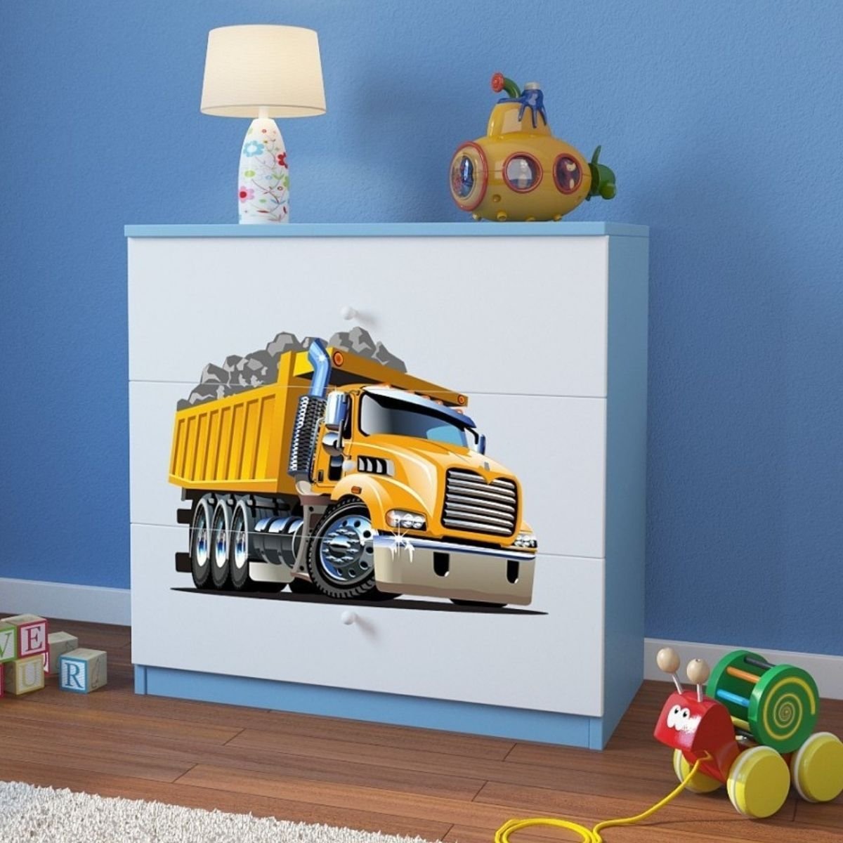 KocotKids Komoda do pokoju dziecięcego, babydreams, ciężarówka, 81 cm, niebieska