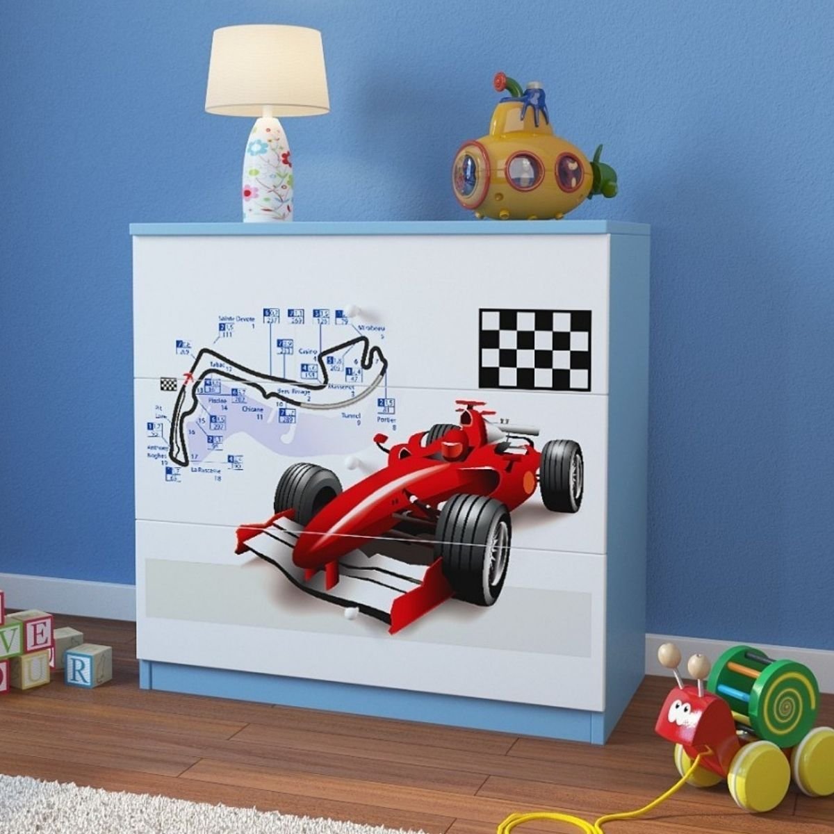 KocotKids Komoda do pokoju dziecięcego, babydreams, formuła, 81 cm, niebieska